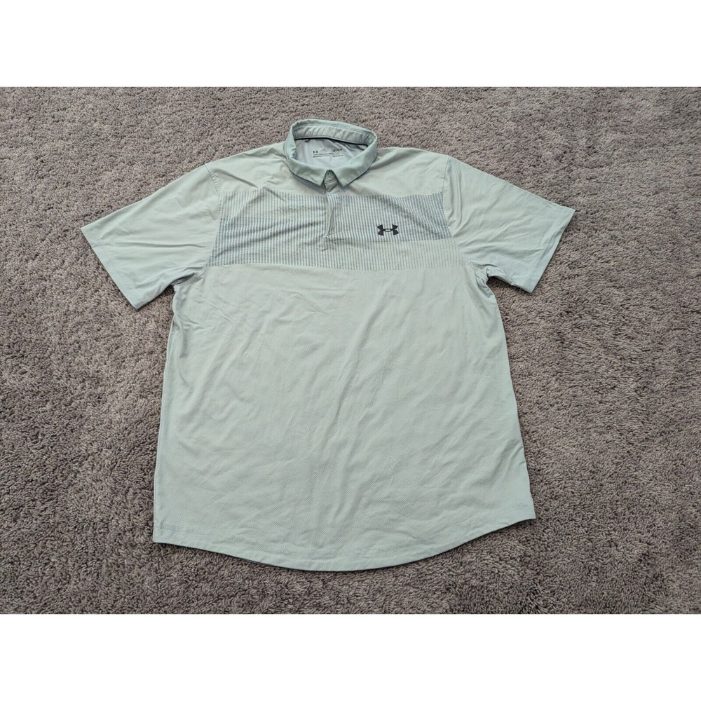 Under Armour Polo Shirt‎ Mens Large Loose Short Sleeve Heatgear Golf Green